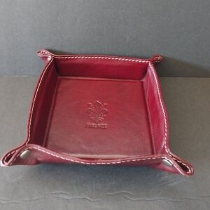 Firenze Italy Tuscan Leather Dresser Top Jewelry Valet Tray
